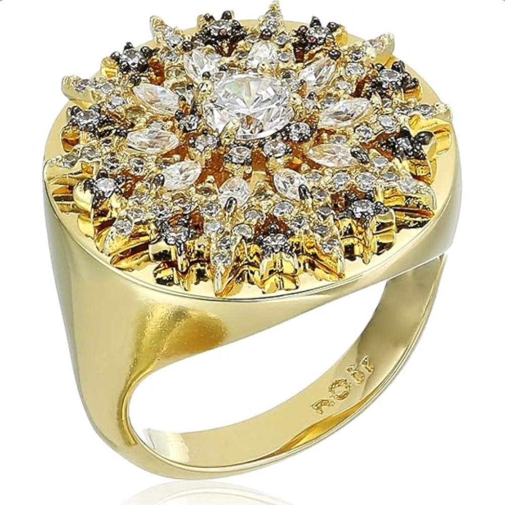 Noir NYC heavenly ornaments gold plated ring
